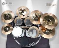 Cymbal Nissi GLITTER Sets 7 Hi-hat 14", Crash 16", Ozone 16", Crash 18", China 18", Ride 20". Bronze B10 CAO CẤP